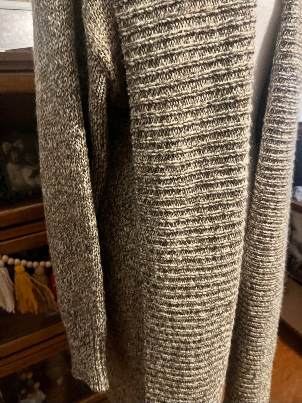 Room 34 Small Marled Knit Long Open-Front Cardigan - Picture 9 of 10